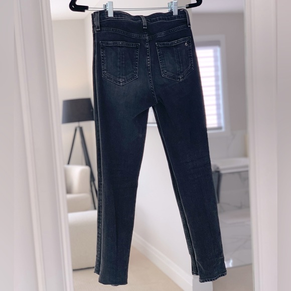 RAG & BONE High Rise Ankle Skinny Jeans, Black - Picture 7 of 8